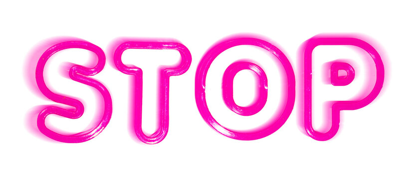 palabra stop letras en color rojo, aviso de peligro, fondos trasparentes en formato png