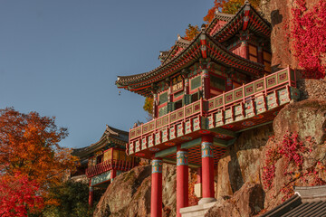 Obraz premium Autumn at Saseongam Temple in Gurye, South Korea