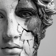 Classical marble statue coming to life