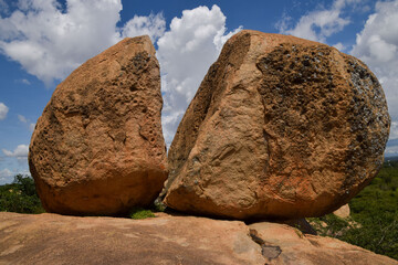 Naturally occurring Chiremba balancing rocks in Epworth, Zimbabwe