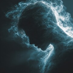 Abstract smoke portrait silhouette