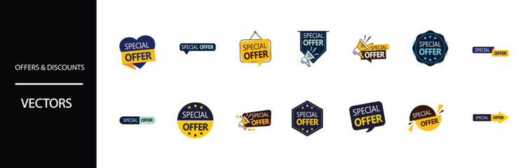 Fototapeta premium Collection of special offer vector badges for marketing campaigns