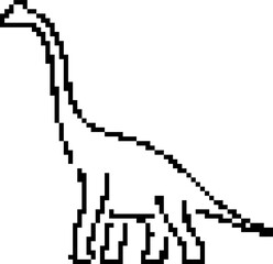 Dinosaur 8-bit pixel icon. Vector illustration.
