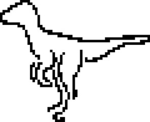 Fototapeta premium Dinosaur 8-bit pixel icon. Vector illustration.