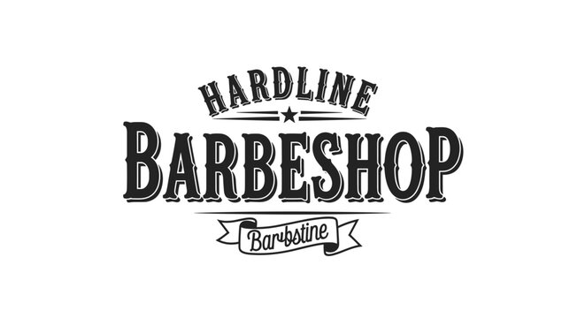 Hardline Barbeshop vintage style logo design for barbershop business.