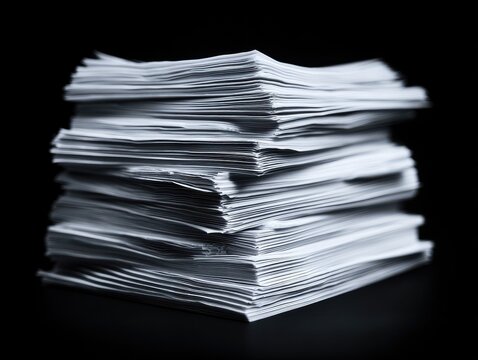 paper stack isolated on a transparent background ar 43