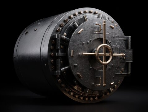 secure data vault isolated on a transparent background ar 43