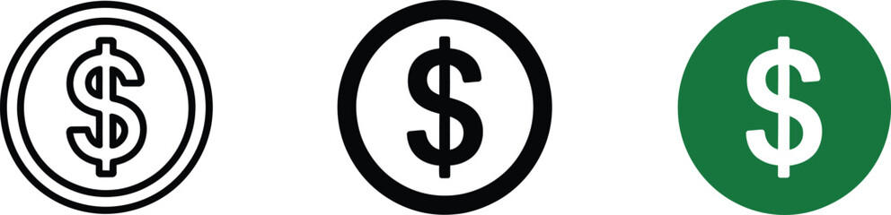 Obraz premium Currency icons vector set, line and solid glyph blue icon collection featuring global money symbols in flat design style for finance apps, banking UI, fintech platforms, websites, dashboards, and digi