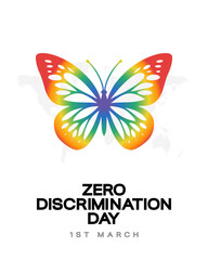 Obraz premium Zero Discrimination Day Poster – Colorful Butterfly Equality & Inclusion Awareness Design