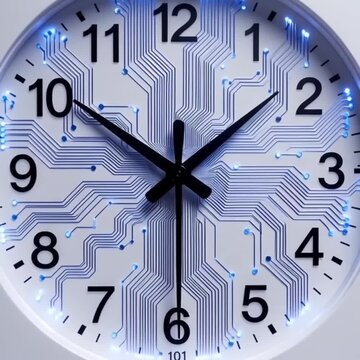 clock on a blue background