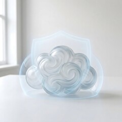 Cloud Security Concept with Protective Shield