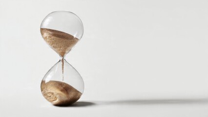 Hourglass with sand flowing through