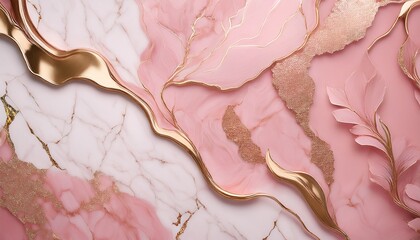 Luxury Pink Marble Rose Gold Background Texture Background Design Generative Ai