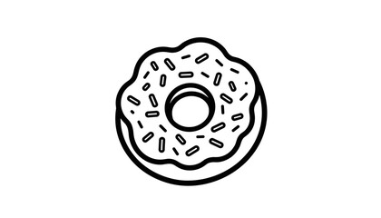 Obraz premium Outline of a donut with sprinkles on a white background 
