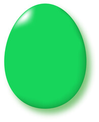 Green Easter Egg on White Background, Isolate With Shadow, Design Style