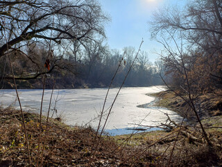 frozen bay of the Danube