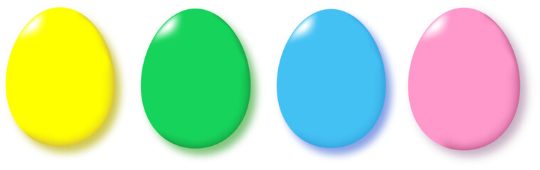 Colored set Easter eggs on white background, isolate ,vector
