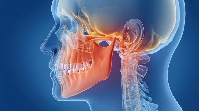 Clean Medical Illustration Shows Positioning of Upper and Lower Wisdom Teeth in Side View of Jaw for Dental Anatomy Education