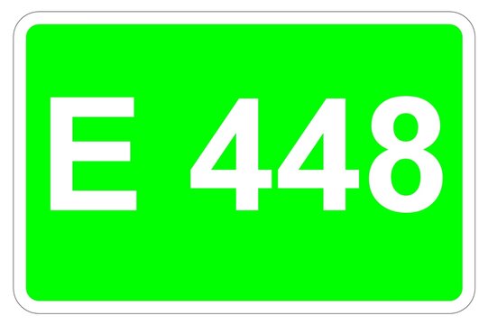 Illustration eines Europastra&szlig;enschildes der E 448 in Europa	