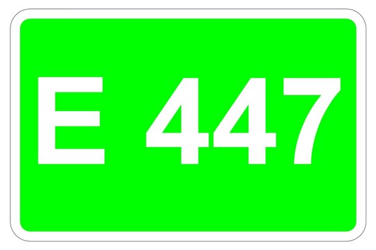 Illustration eines Europastra&szlig;enschildes der E 447 in Europa	