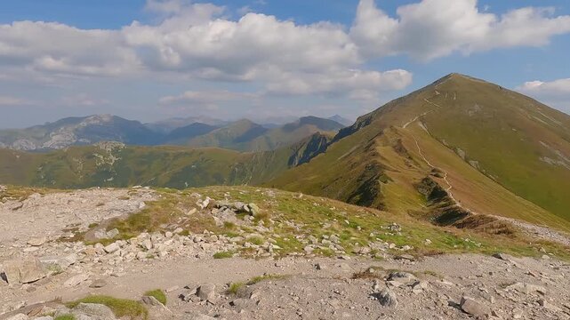 View from Koncista hill in Western Tatras mountains on slovak - polish borders during beautul summer day