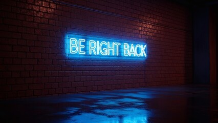 Neon Sign in Dark Room Interior.