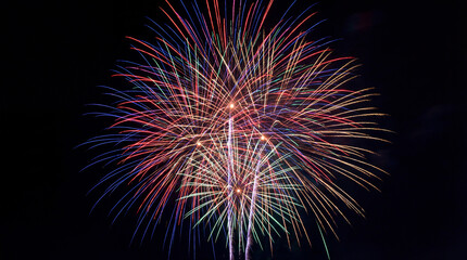 Fototapeta premium Colorful fireworks in the night sky