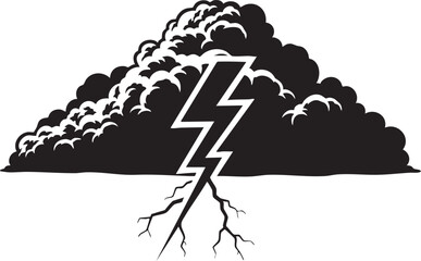 Obraz premium Black and white storm cloud with lightning bolt weather nature