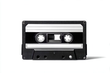 Obraz premium Minimal product shot of a classic cassette on a white backdrop