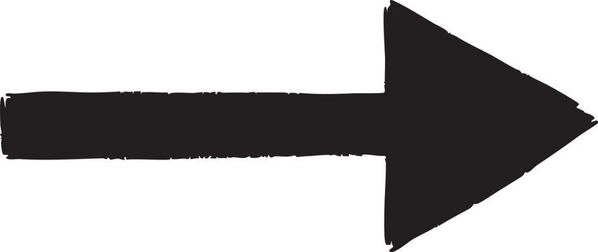 Black arrow pointing right with rough edges right arrow