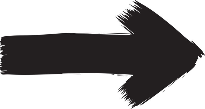 Black brush stroke arrow pointing right 2