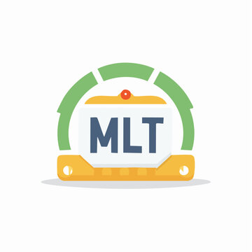Medical Laboratory Technician MLT badge graphic in colorful flat design.