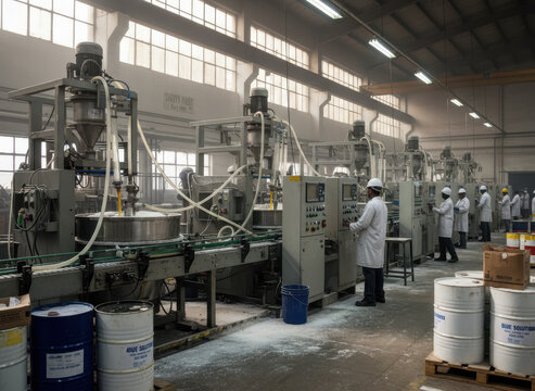 Johannesburg, South Africa &ndash; October Inside the interior of a factory's glue and adhesives assembly line