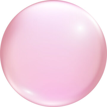 Pink Gum Bubble Sphere PNG
