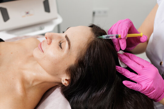 Scalp mesotherapy injection for hair loss treatment in clinic