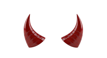Obraz premium Glossy red devil horns, a classic symbol of temptation and mischief, perfect for Halloween costumes.