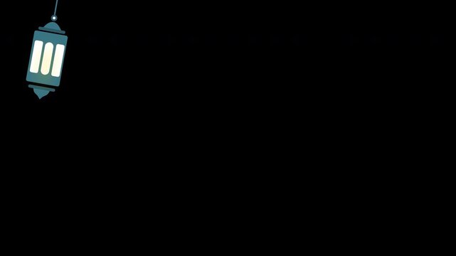 Ramadan lantern islamic background with alpha channel. Transparent ramadan design element animaton background. Motion graphics overlay. Ramadan template