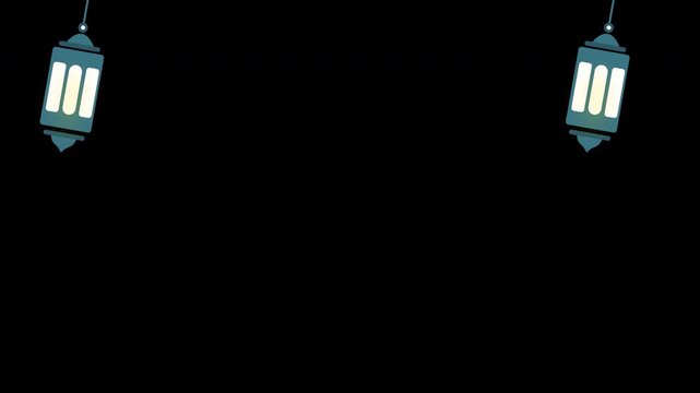 Ramadan lantern islamic background with alpha channel. Transparent ramadan design element animaton background. Motion graphics overlay. Ramadan template