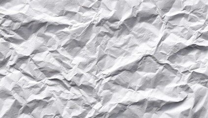 Fototapeta premium Textured White Crumpled Paper Background - Deep Folds, Shadows, and Organic Creases.