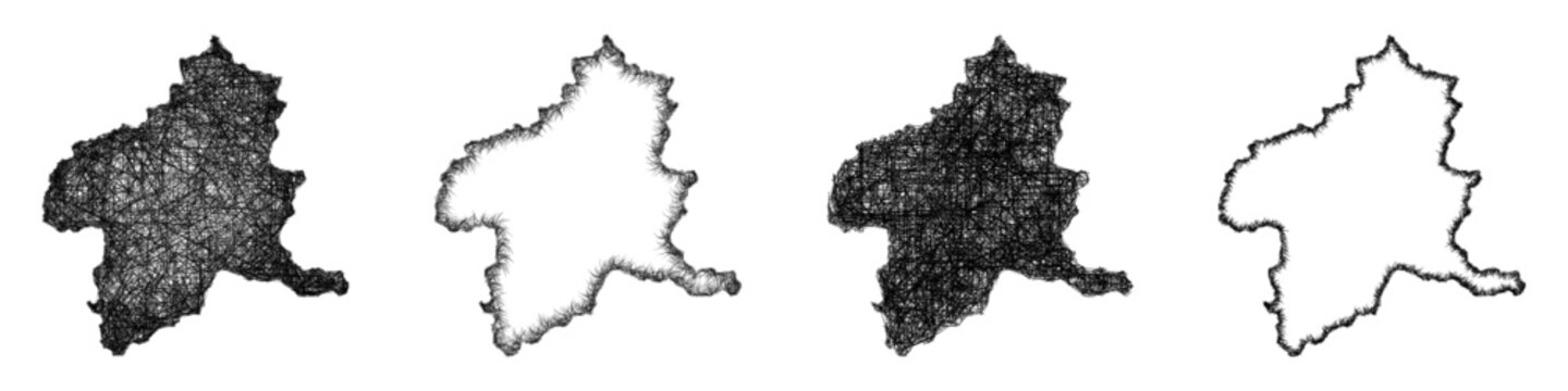 Sketch Gunma outline map design set