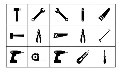 Fototapeta premium Industrial Tool Icons Concept
