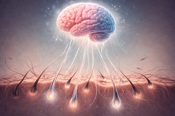 Innovative neural connections brain imagery digital art conceptual environment surreal viewpoint