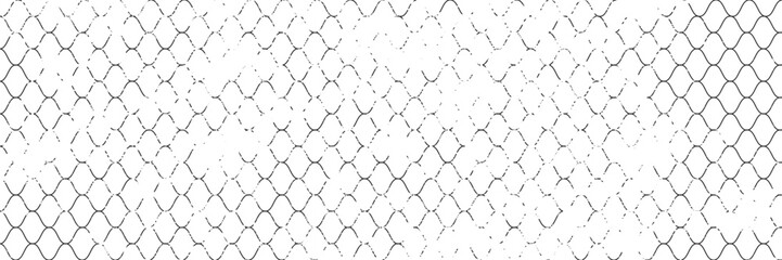 Fishing or soccer net. Repeated hexagon pattern. Black wired mesh texture isolated on white background. Metallic or fabric fence, cage or lattice structure. Vector graphic Illustration. © suprikacenhk