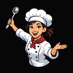 Naklejka premium chef with a spoon