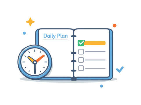 Intentional daily planning and focused productivity in a modern professional lifestyle emphasizing clarity and achievable goals, a clean planner notebook paired