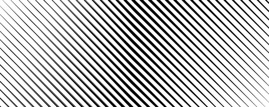 Thin slash line seamless pattern. Repeated fine diagonal lines background. Pinstripe wallpaper. Black and white tilted slanted strip backdrop. Repeating oblique linear texture overlay