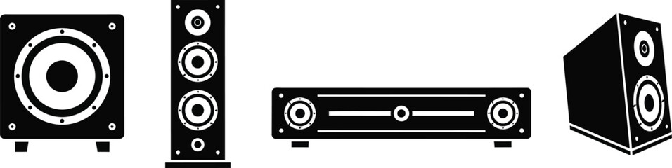 Obraz premium Audio speaker systems floor-standing, bookshelf, and center-channel speaker