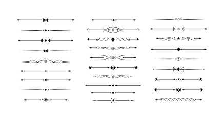 Vintage decorative lines. text dividers. Line border separators Vintage dividers. Vector