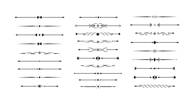 Vintage decorative lines. text dividers. Line border separators Vintage dividers. Vector