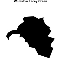 Wilmslow Lacey Green (England) blank outline map